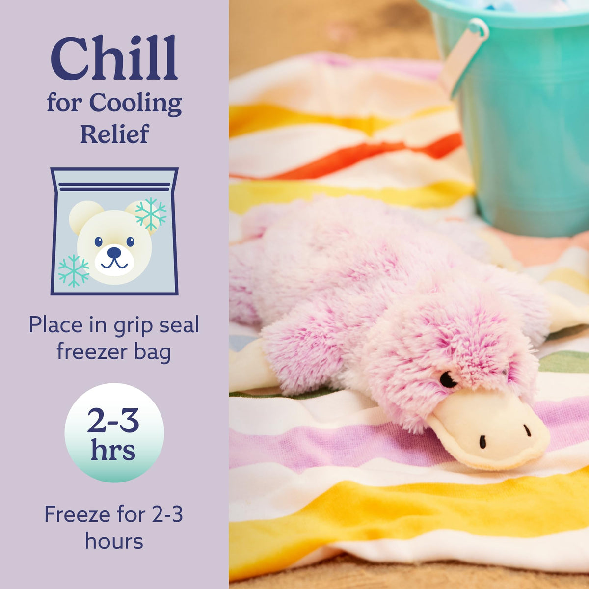 Warmies Platypus lavender aroma enhances bedtime relaxation