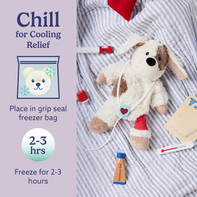 Warmies Puppy lavender aroma enhances bedtime calm and comfort.