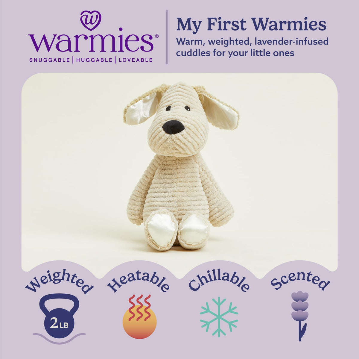 Warmies Puppy lavender-scented plush for calming relaxation