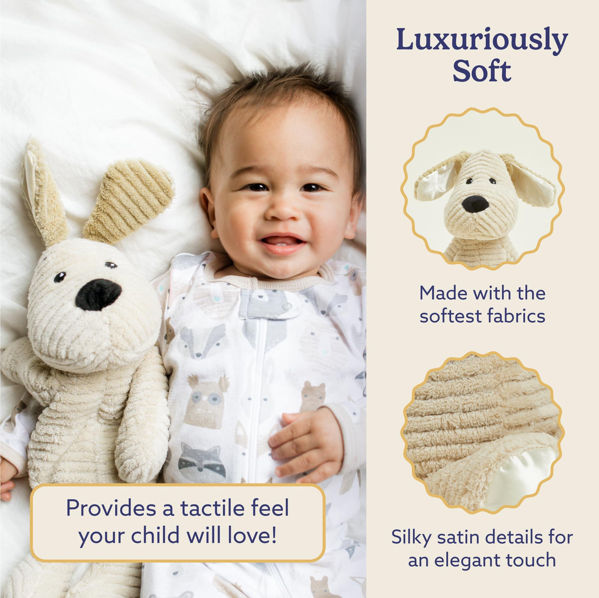 Warmies Puppy weighted plush with grain filling for gentle hugs
