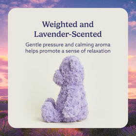 Lavender-scented Warmies bear offers calming aroma during bedtime routines.