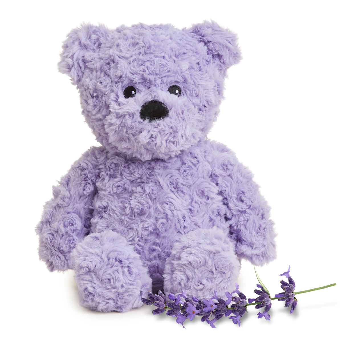 Warmies Purple Curly Bear microwavable plush for cozy warmth and comfort.