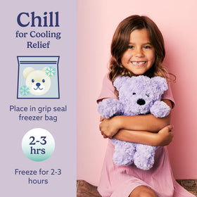 Weighted warmth from Warmies bear helps kids settle at night.