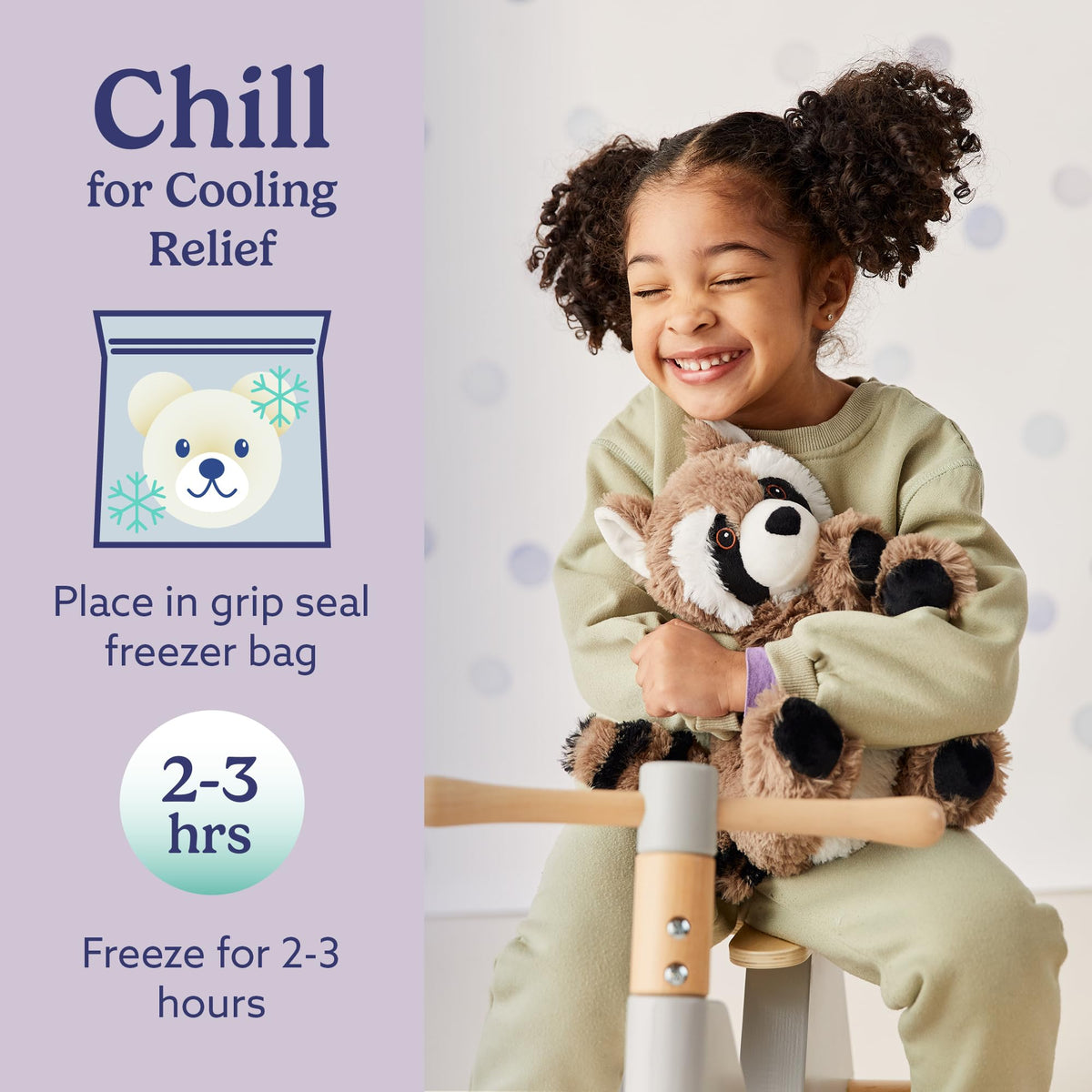 Warmies Raccoon safe for all ages with careful design.