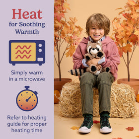 Warmies Raccoon bedtime snuggle companion for relaxing nights.