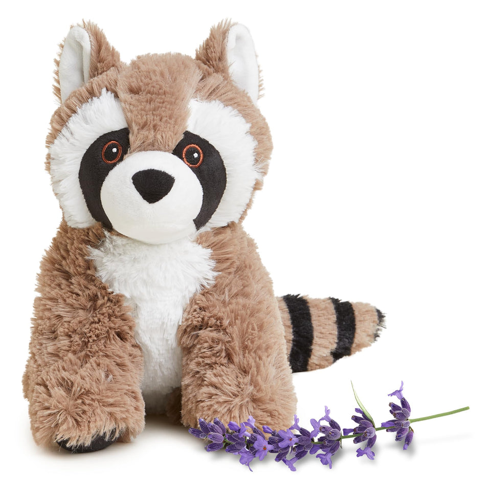 Warmies Raccoon microwavable plush for soothing warmth and comfort.