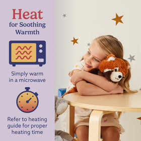 Warmies red panda lavender-scented plush creates a calming bedtime atmosphere.