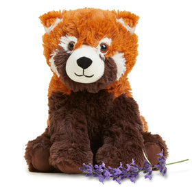 Warmies red panda microwavable plush offers cozy warmth for bedtime cuddles.