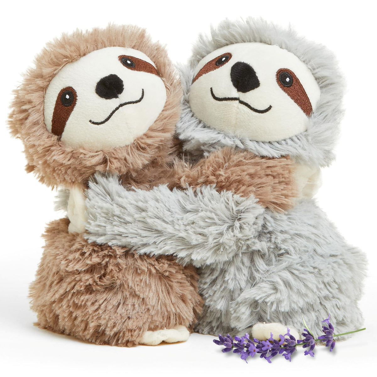Warmies Sloth Hugs Duo in front view for cozy snuggles.