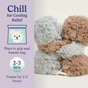 Warmies Sloth Hugs Duo close-up with lavender scent and grain filling for calm moments.