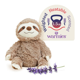 Warmies Sloth microwavable plush for soothing warmth and snuggles.