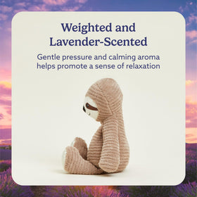 Warmies Sloth weighted plush provides comforting heft for hugs.