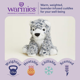 Warmies Snow Leopard weighted plush provides calming, comforting hugs.