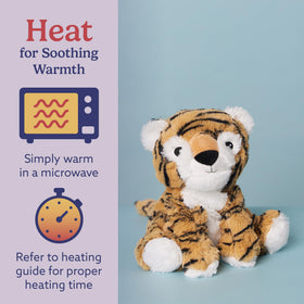 Warmies Tiger cooling-relief plush can chill for refreshing relief on warm days.