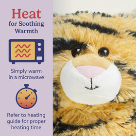 Warmies Tiger Junior cooling-relief plush, store in freezer.