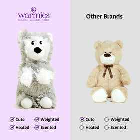 Warmies Jr Husky travel companion providing comfort on trips and journeys.