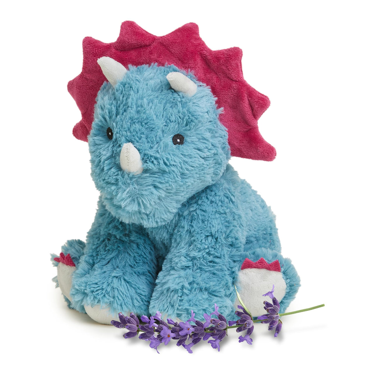 Warmies Triceratops microwavable plush warms evenings.