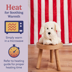 Warmies Yellow Lab cooling relief plush ready to chill on hot days or post-activity.