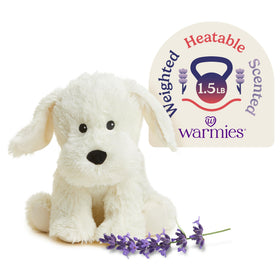 Warmies Yellow Lab microwavable stuffed animal warms with calming lavender scent.