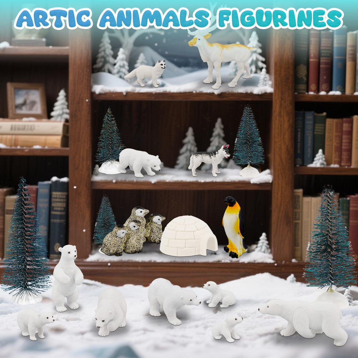 Warmtree icebergs and ice cubes create a realistic frozen water setting.