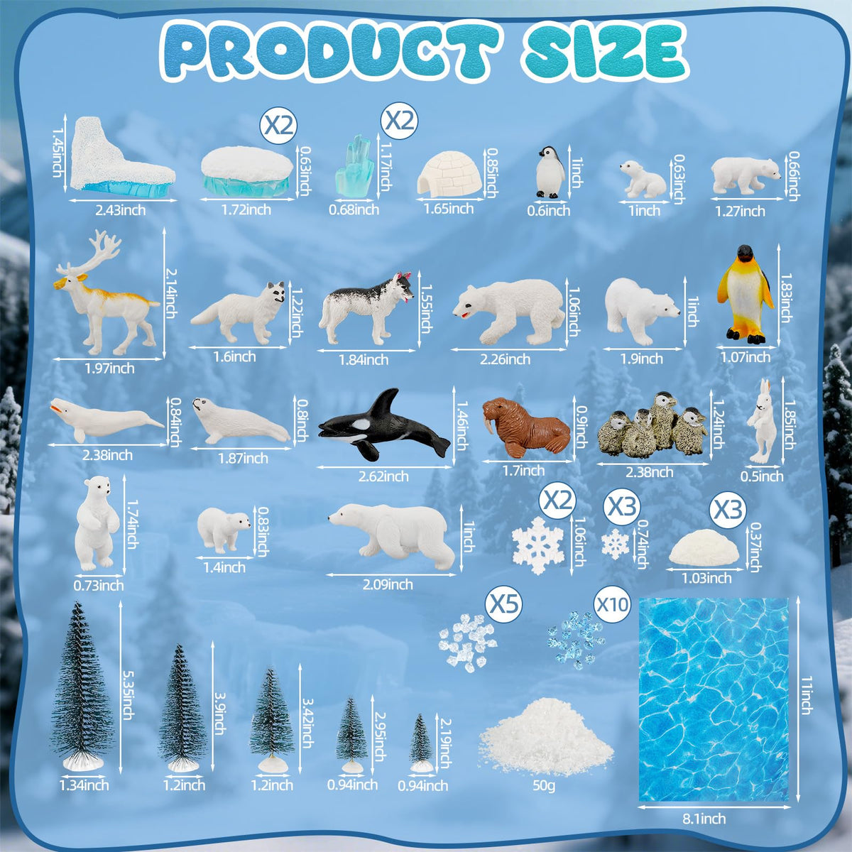 Warmtree penguin figurine adds a cute focal point to the Arctic scene.