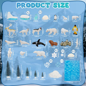 Warmtree penguin figurine adds a cute focal point to the Arctic scene.