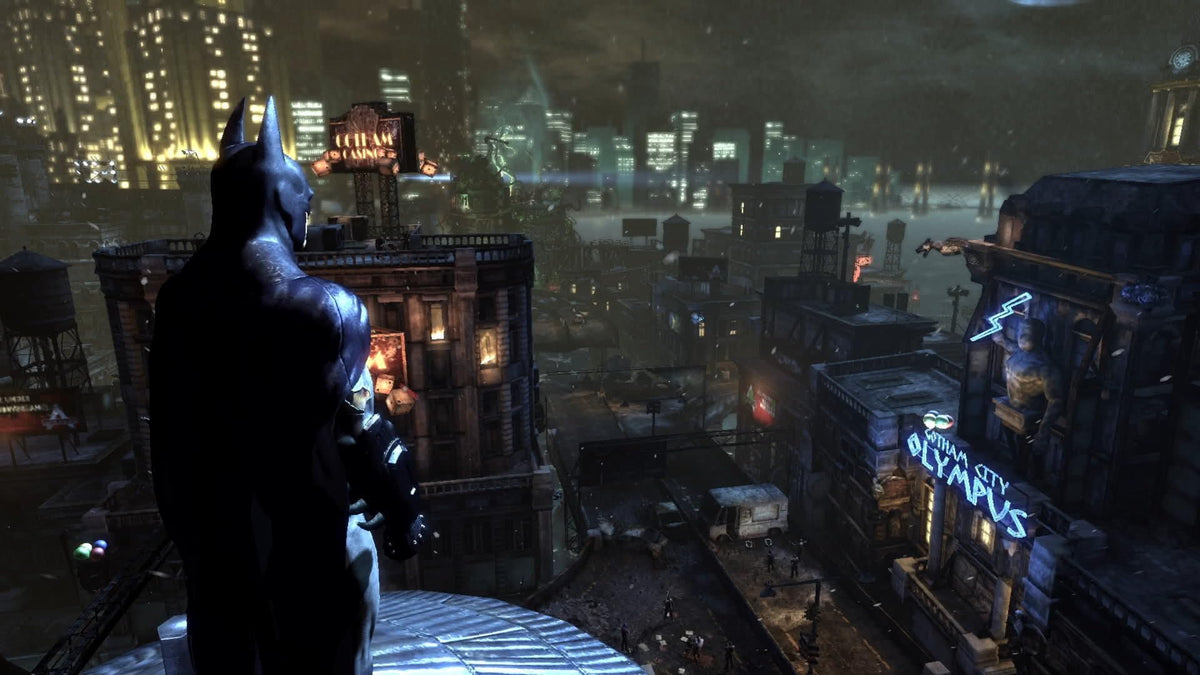 Gotham City skyline from the Arkham Trilogy on Switch.