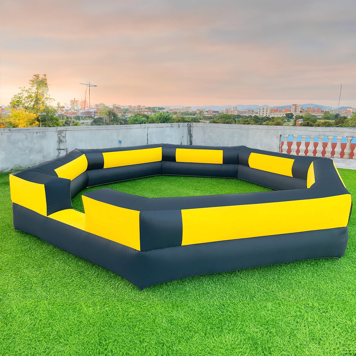 WARSUN 15FT Gaga Ball Pit inflates quickly with built-in blower for fast backyard fun.