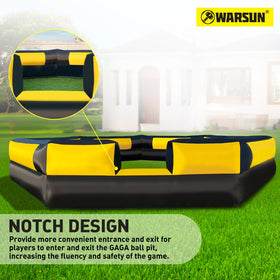 WARSUN 15FT Gaga Ball Pit inflatable setup ready for indoor or outdoor play.