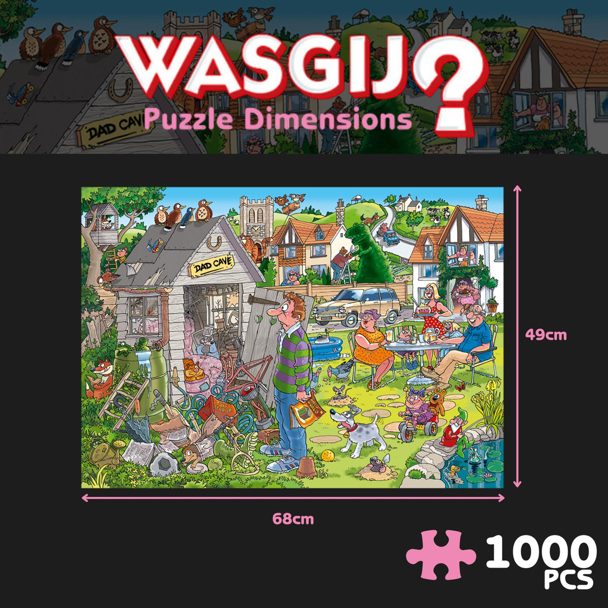 Wasgij Destiny 28 1000-piece puzzle shown with an intriguing future scene