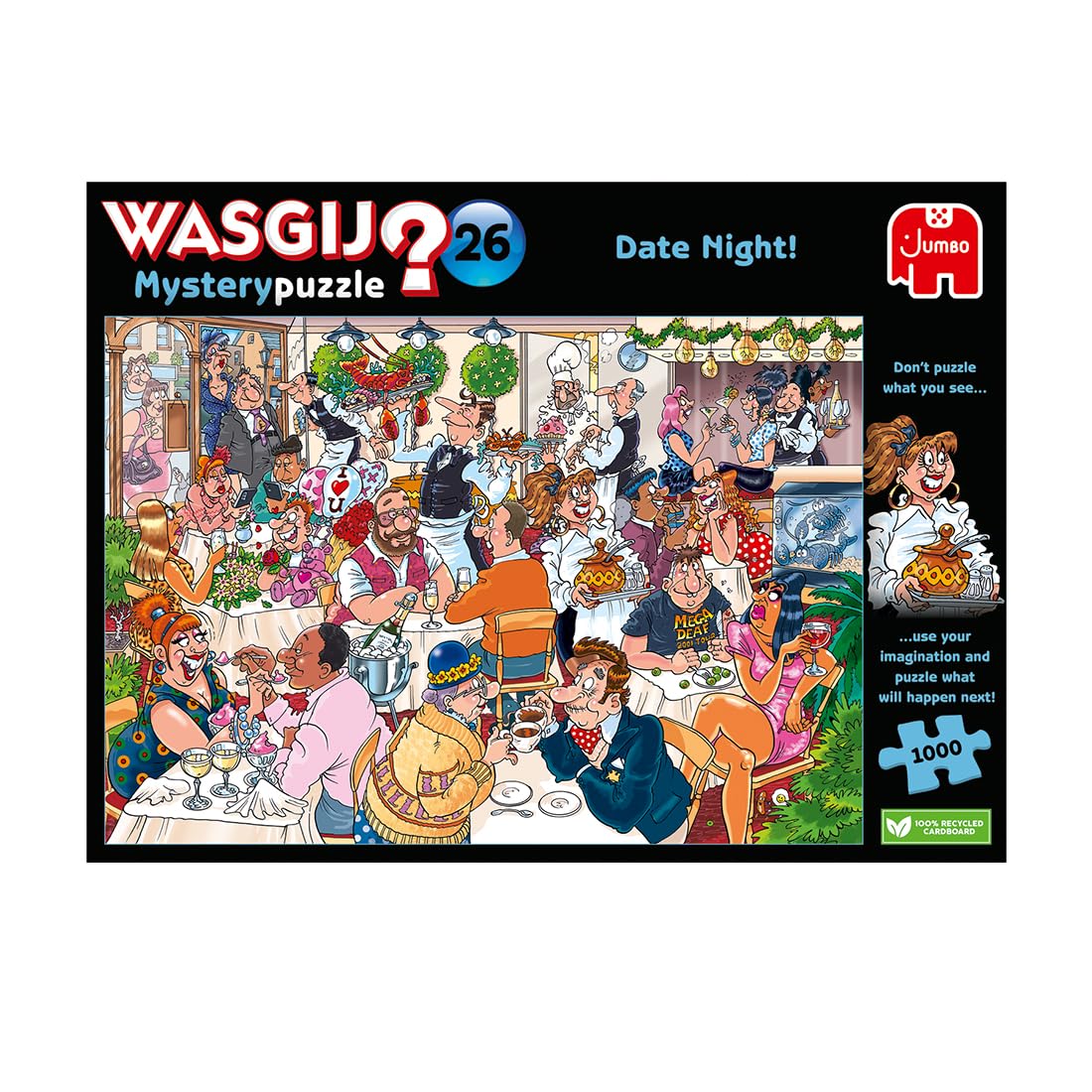 Busy kitchen scene from Wasgij Mystery 26, inviting collaborative problem solving