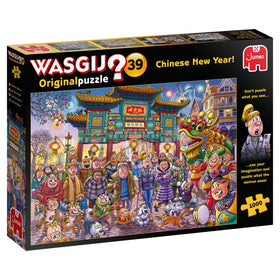 Wasgij Original 39 Chinese New Year box art illustrating the mystery concept for families.