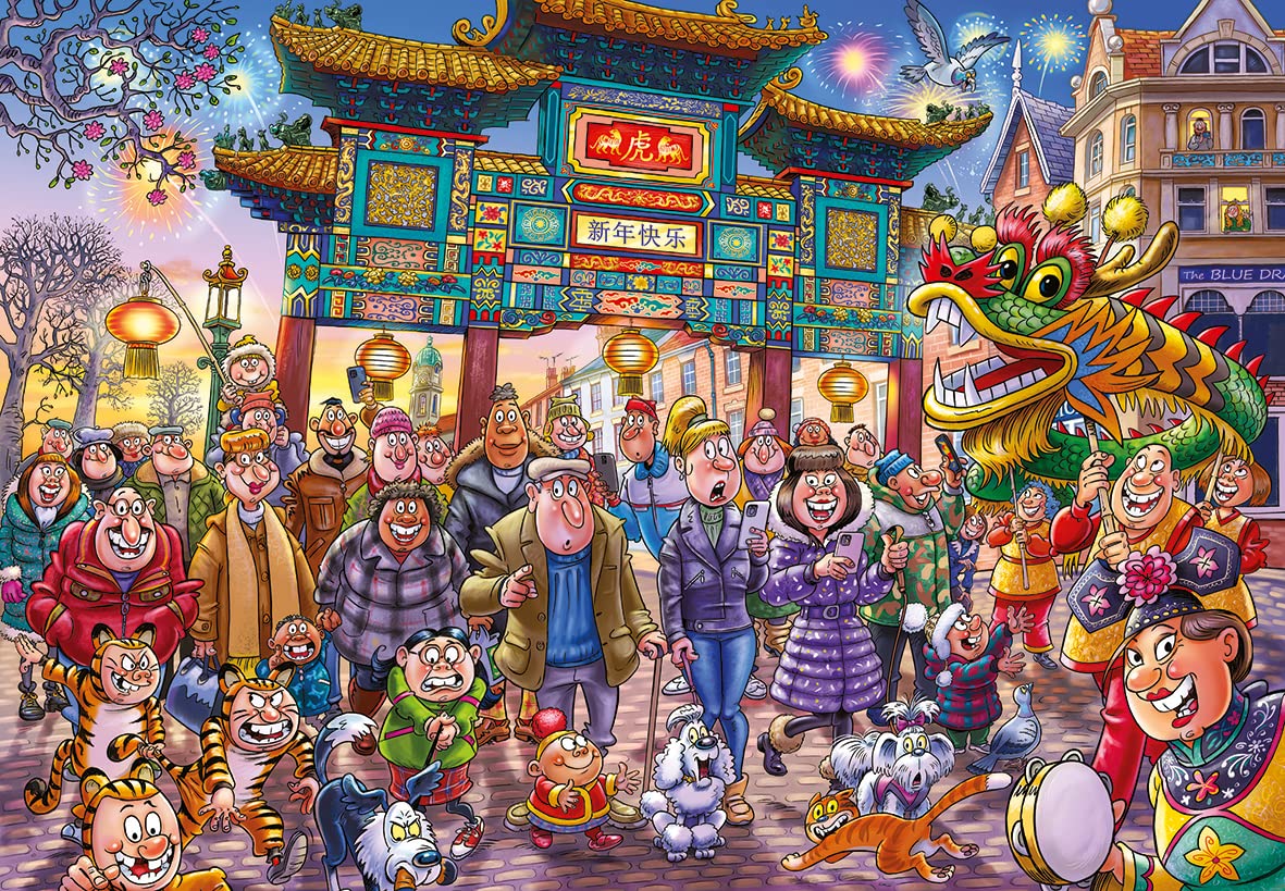 Wasgij Original 39 Chinese New Year puzzle pieces for a relaxed, brain-teasing session.