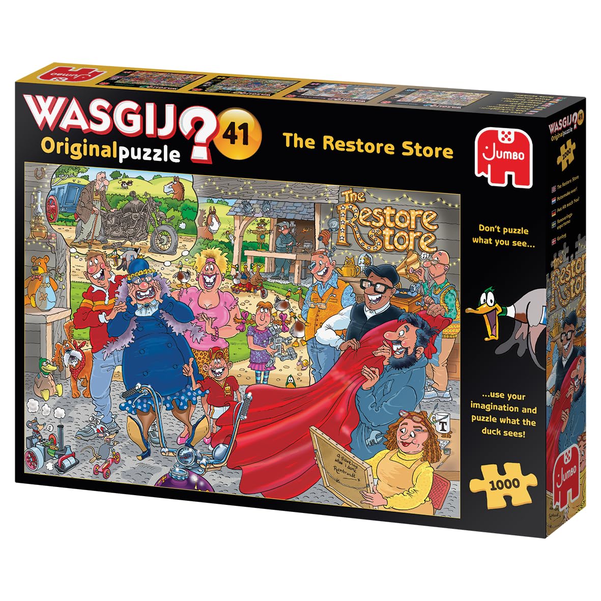 Wasgij Original 41 puzzle pieces close-up, inviting focused assembly for adults.
