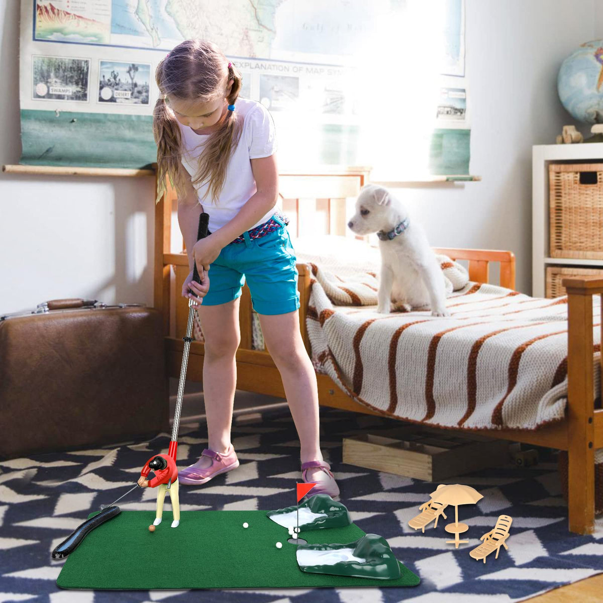 Wassteel mini golf clubs sets provide variety for skill drills.