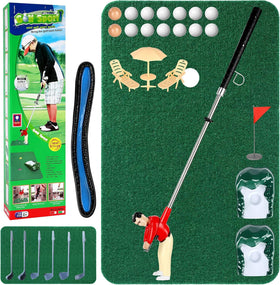 Wassteel mini golf course cloth laid out for indoor family play and easy setup.