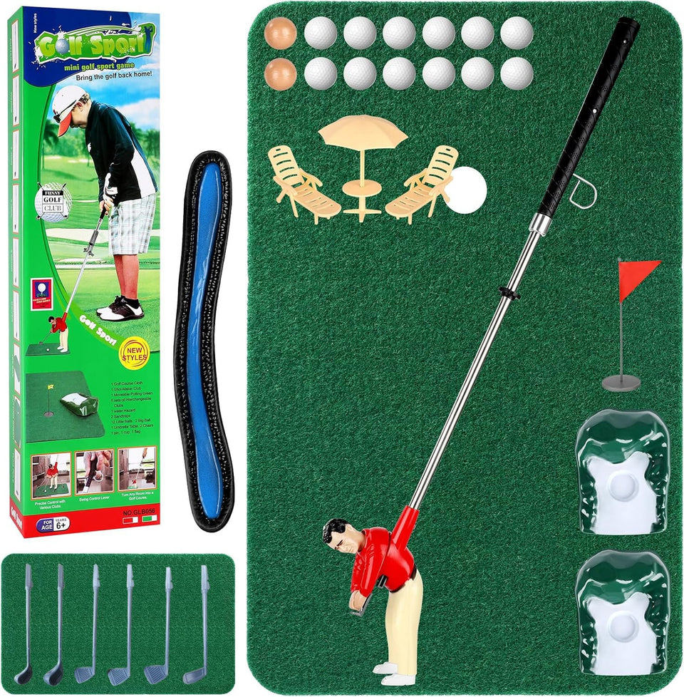 Wassteel mini golf course cloth laid out for indoor family play and easy setup.