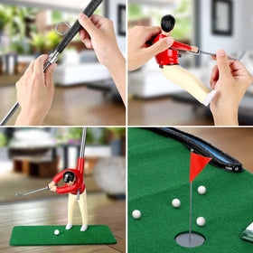 Wassteel mini golf miniature golfer man adds whimsy to family games.