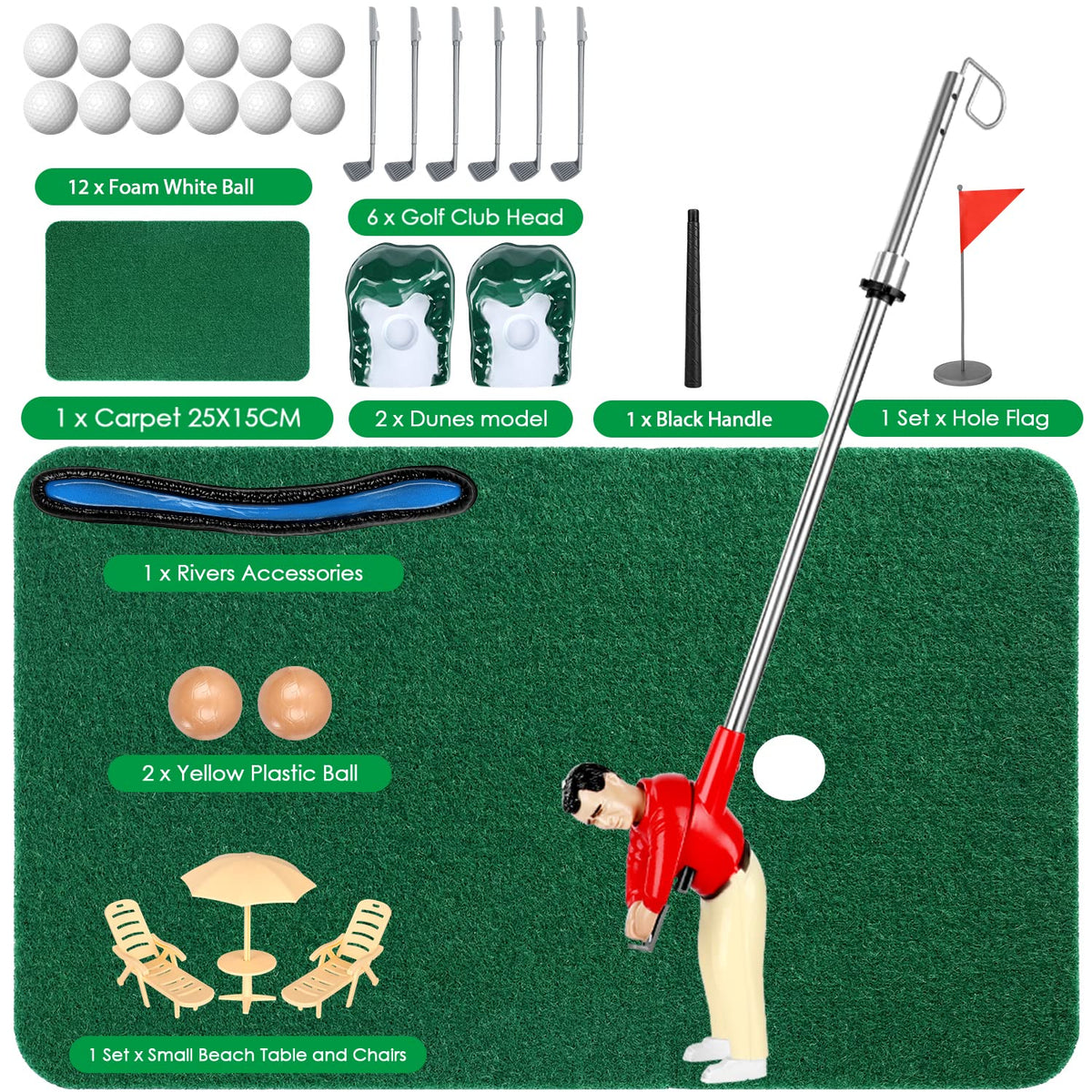 Wassteel mini golf serve carpet forming a cozy indoor play area.