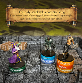 WASTED WIZARD rings highlight 30 spells and statuses for swift combat cues