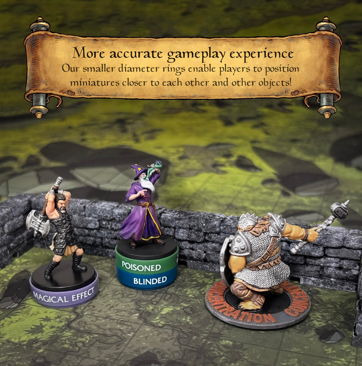 WASTED WIZARD 1-inch minis compatibility for precise grid placement