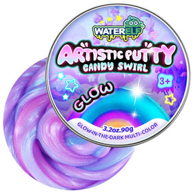 Waterelf Glow in the Dark Putty tin with vibrant color for engaging, portable sensory play.