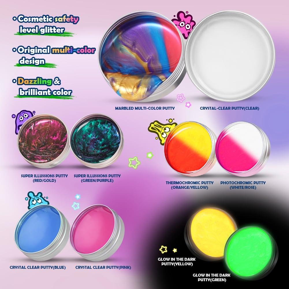 WATERELF glow-in-the-dark putty adds playful illumination in dim spaces.