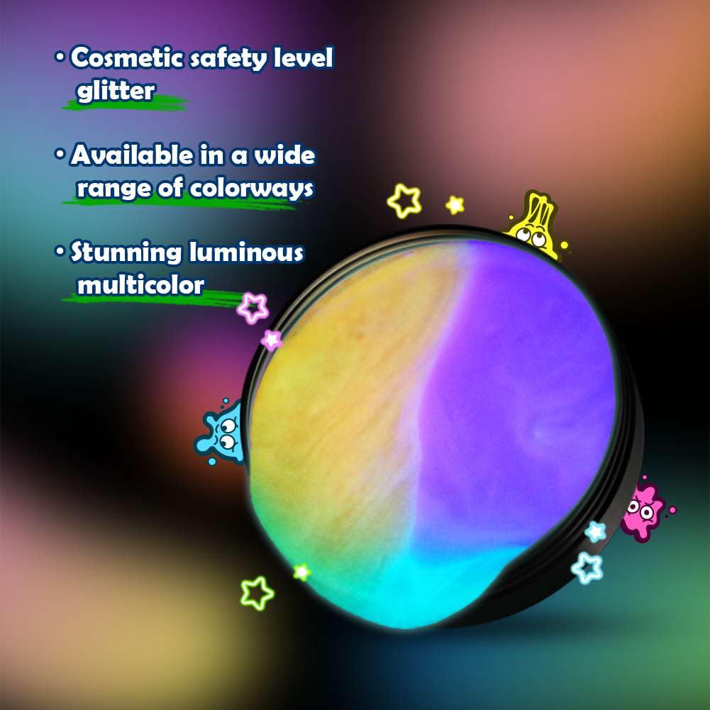 Waterelf colors-rose-red-blue-purple putty emphasizes vibrant sensory play and aesthetics.