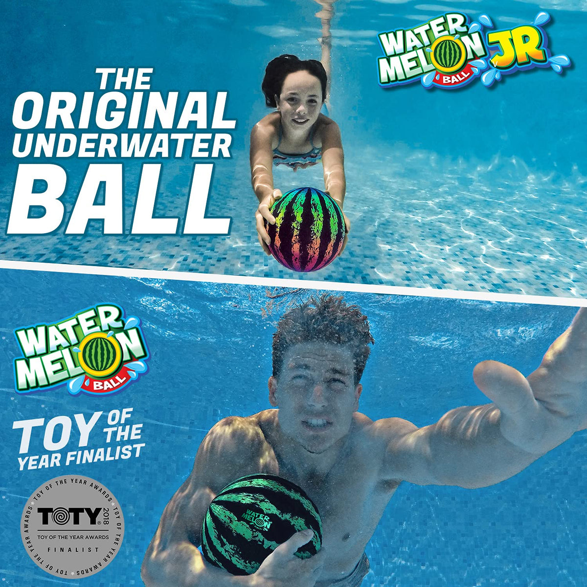 Watermelon Ball 9-inch pool toy ideal for bigger splash games.