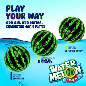 Watermelon Ball underwater dribble setup for pool games.