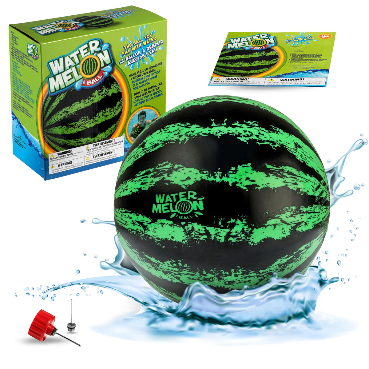 Watermelon Ball underwater play scene for endless pool fun