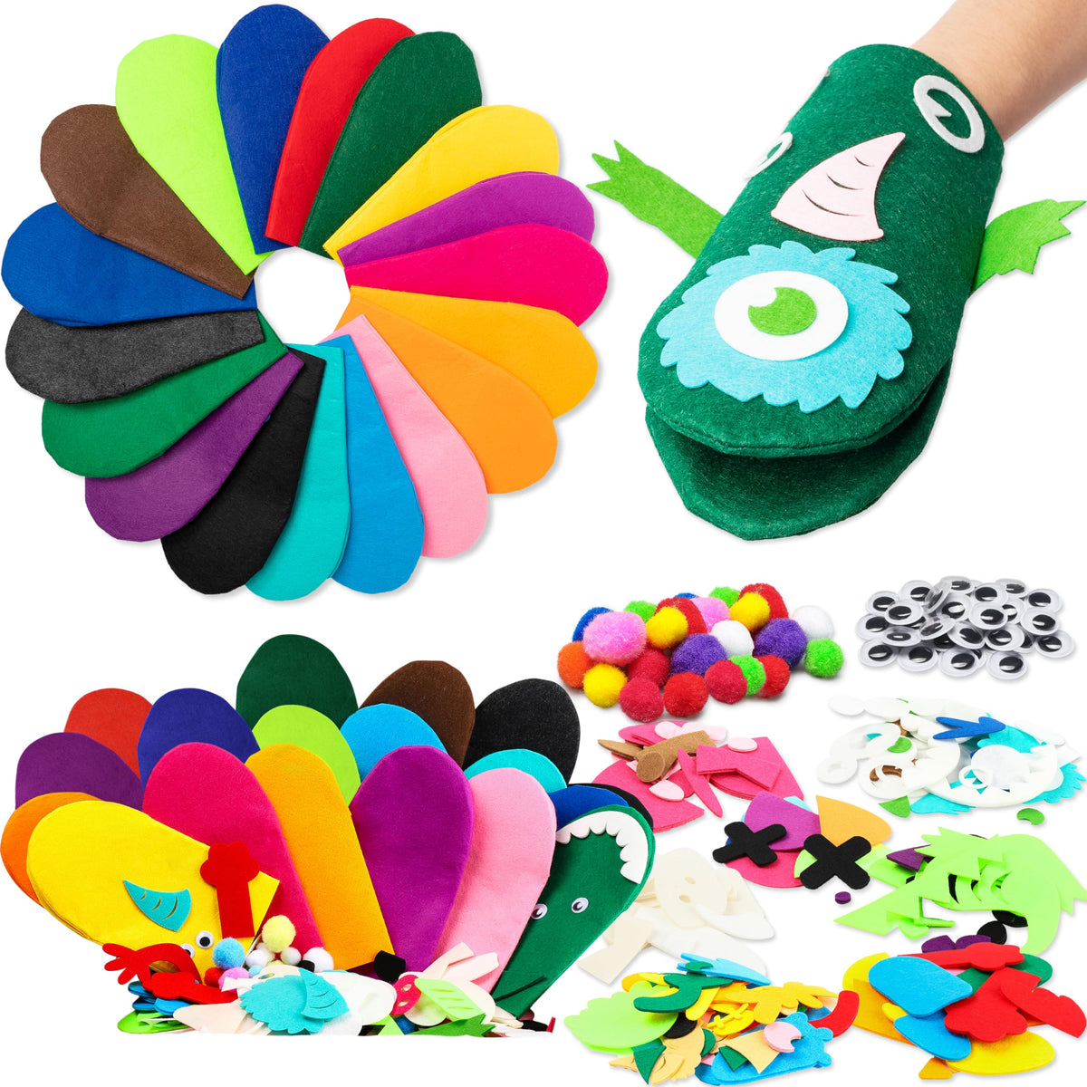 Watinc 18Pcs hand puppets kit colorful puppets for imaginative storytelling and creative play