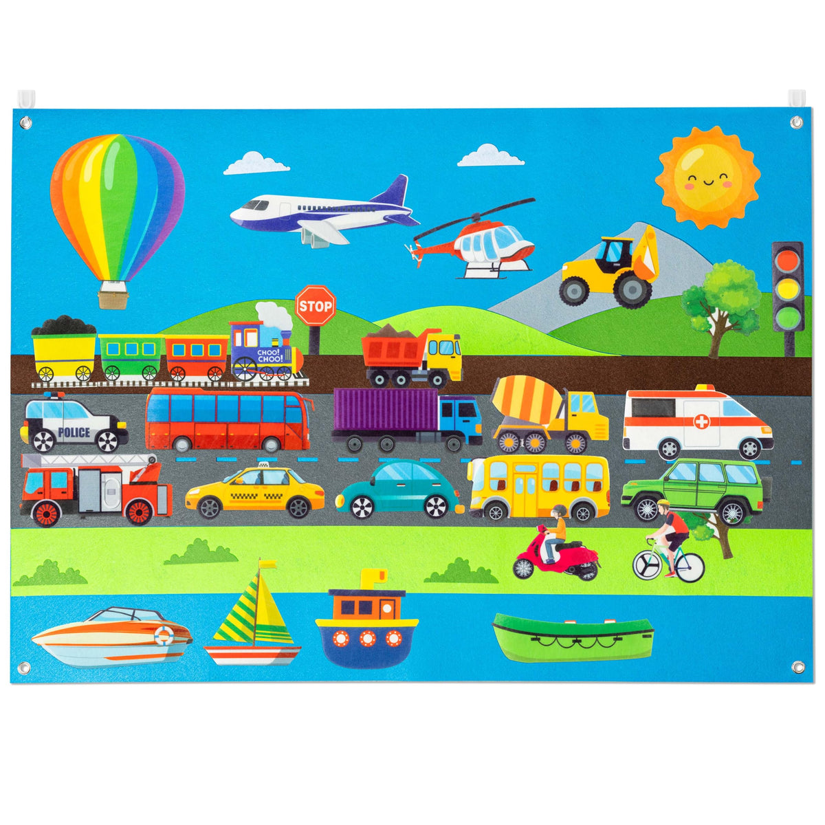 Watinc vehicle felt pattern sheets for imaginative storytelling and vehicle recognition