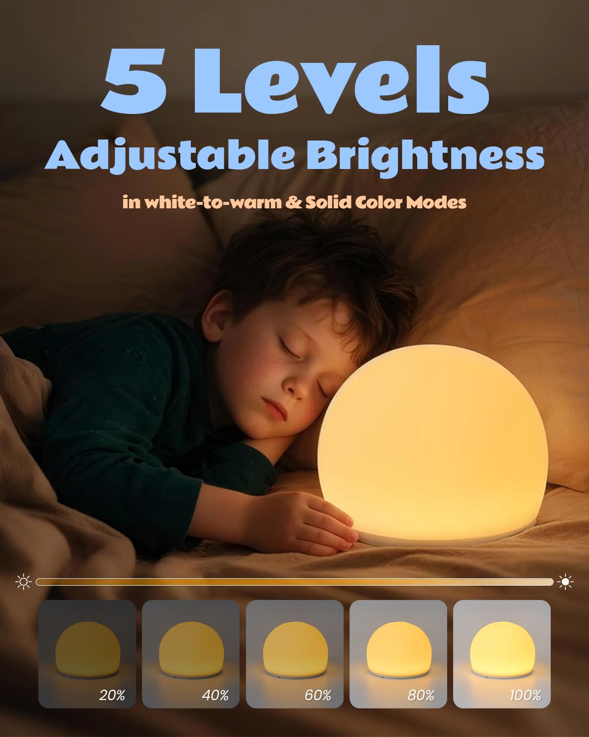 WattBubble Squishy Egg Night Light Pro being tapped reveals vivid color effects for sensory play